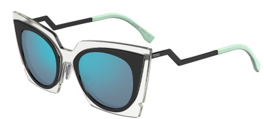 Fendi Runway Cat-Eye Sunglasses, Black/Clear